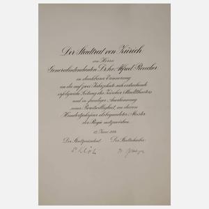 Gregor Rabinovitch, Ehrengabe der Stadt Zürich