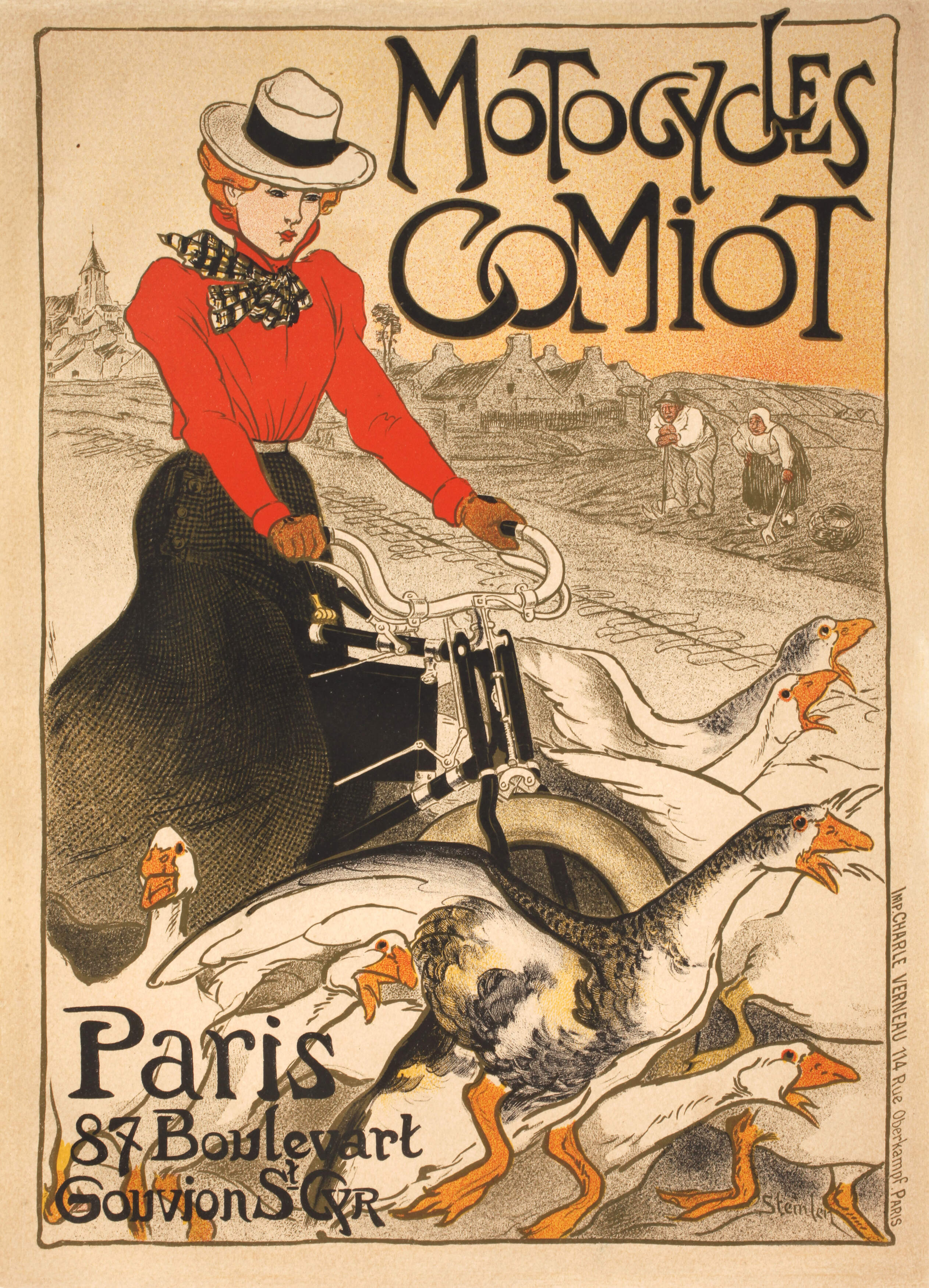 Theophile Steinlen, Plakat "Motocycles Comiot"