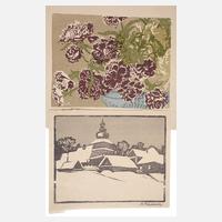 Paar Farbholzschnitte111