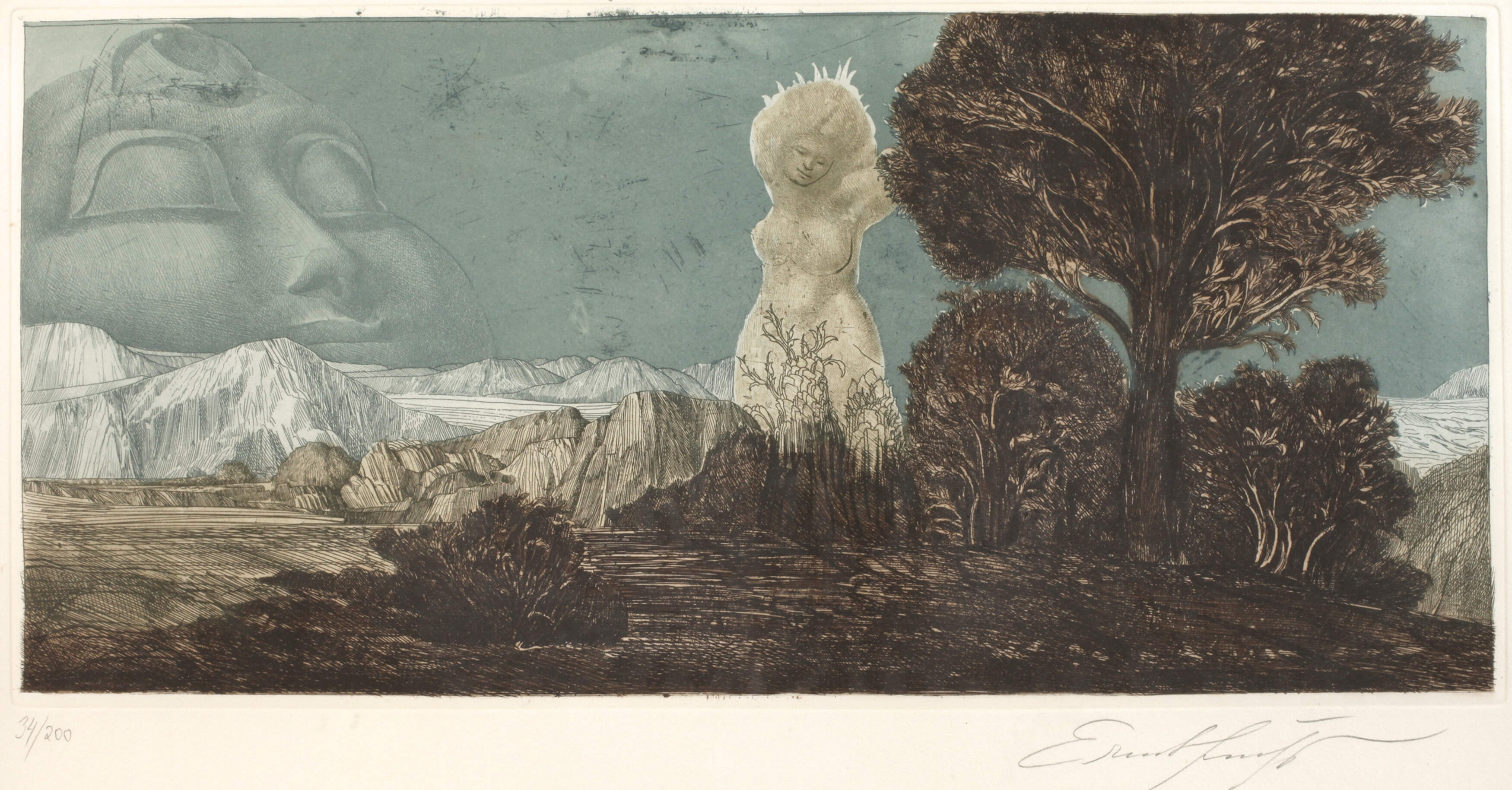 Ernst Fuchs, "Zyklopische Landschaft"
