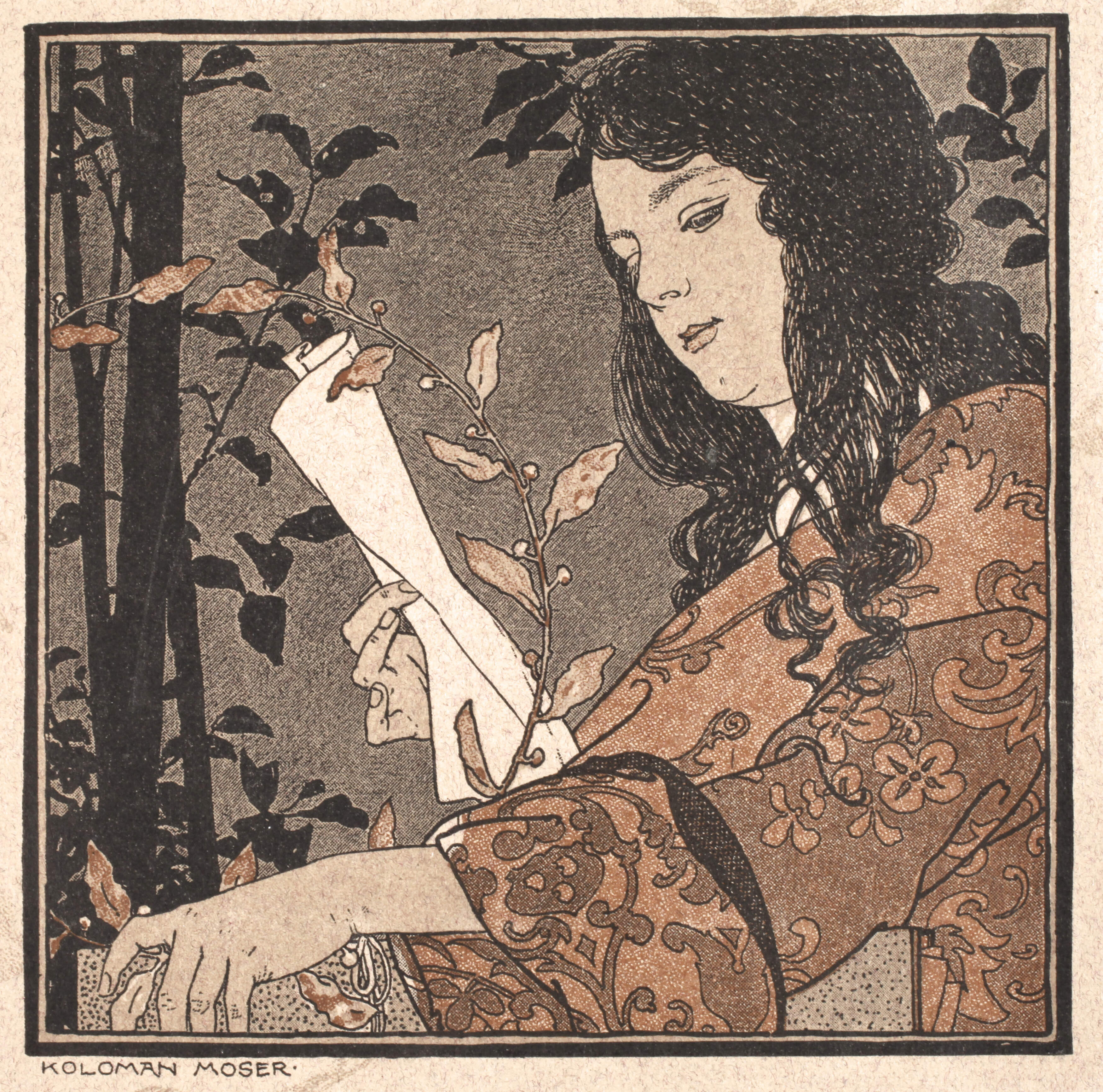 Kolomann Moser, "Lesendes Mädchen"