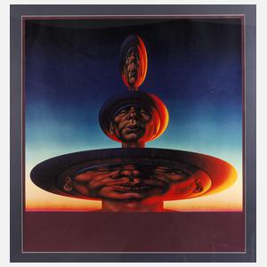 Rudolf Hausner, "Bei Sonnenaufgang"