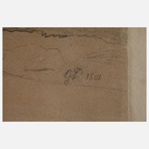 Johann Georg von Dillis, attr., Voralpenlandschaft