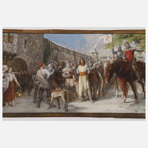 Willy Spatz, attr., Paar große Wandbildentwürfe