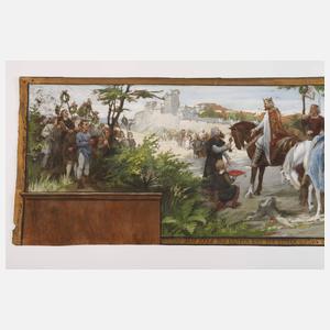 Willy Spatz, attr., Paar große Wandbildentwürfe