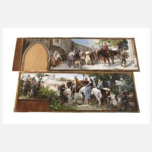 Willy Spatz, attr., Paar große Wandbildentwürfe