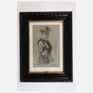 Anton von Werner, Halbportrait eines jungen Mannes