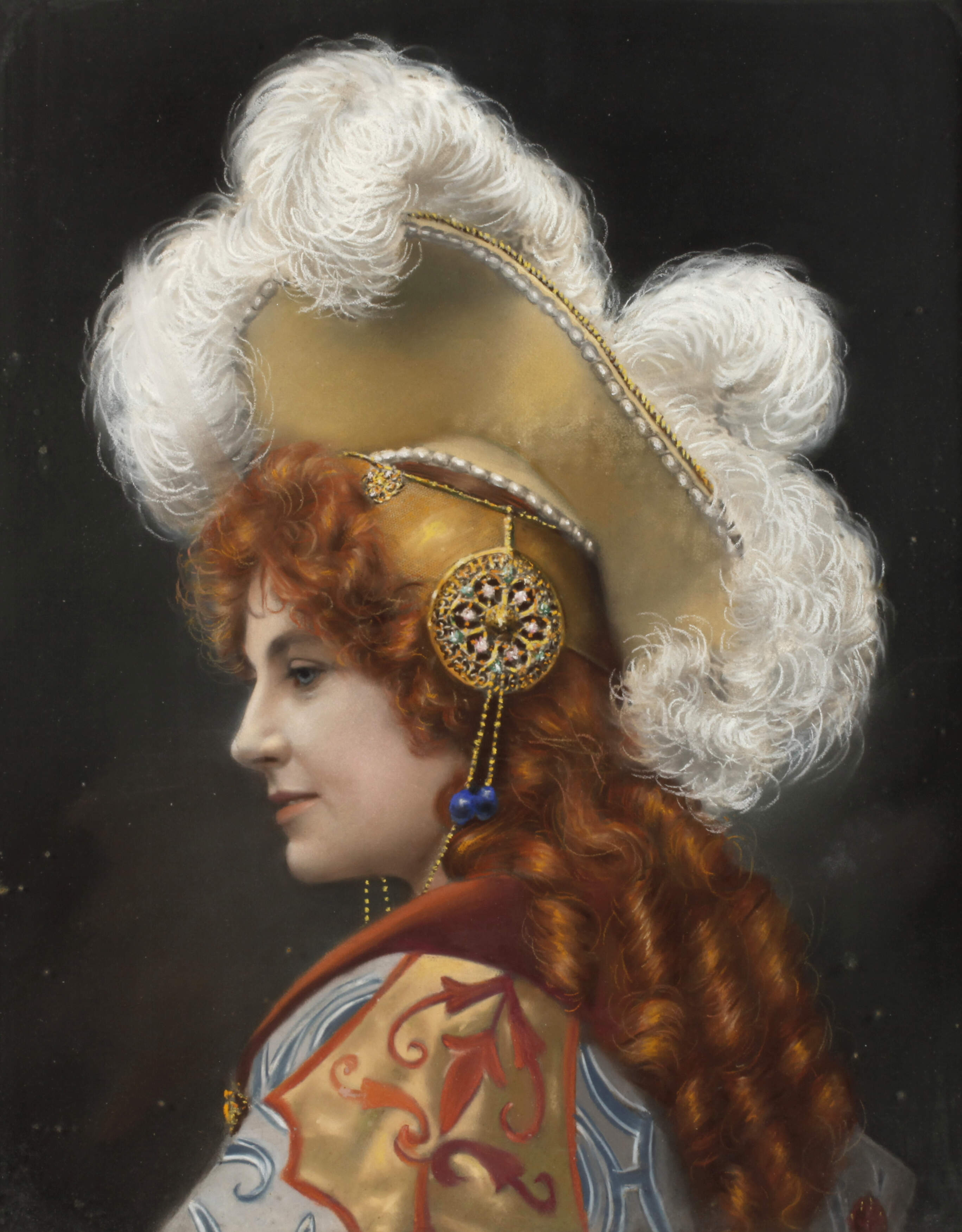 Elegante Dame mit Kopfschmuck