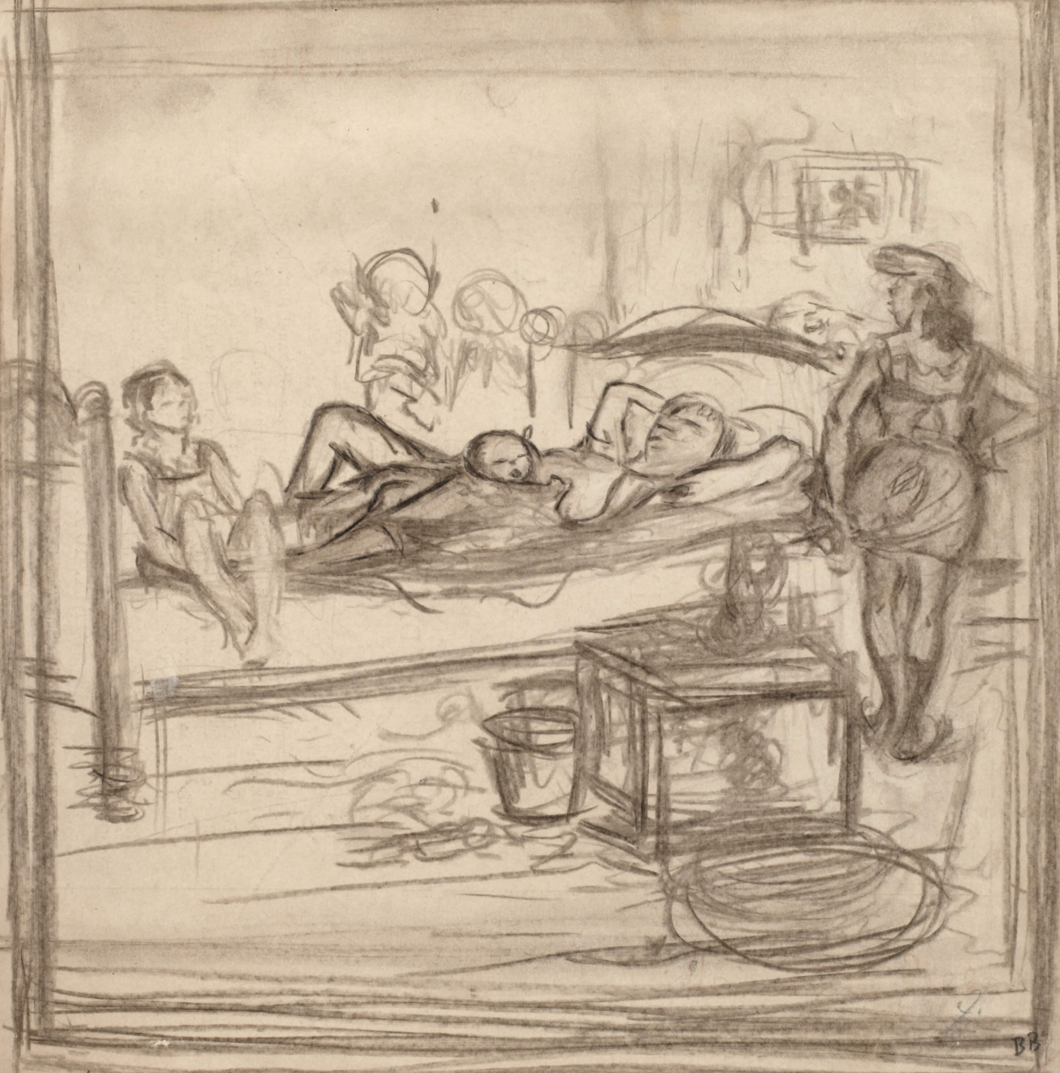 Heinrich Zille, attr., "Auf Wanzenjagd"