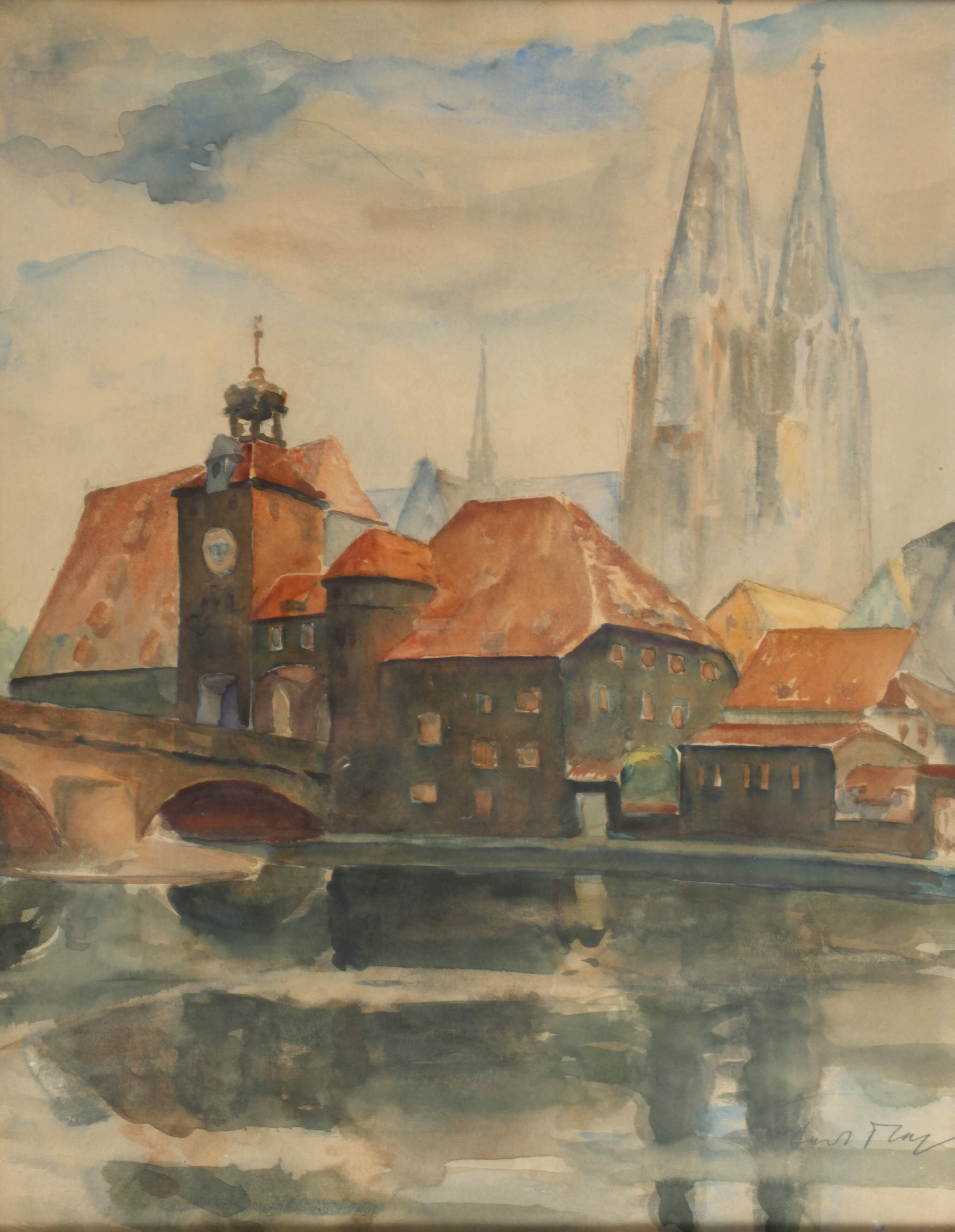 Steinerne Brücke und Brückturm in Regensburg