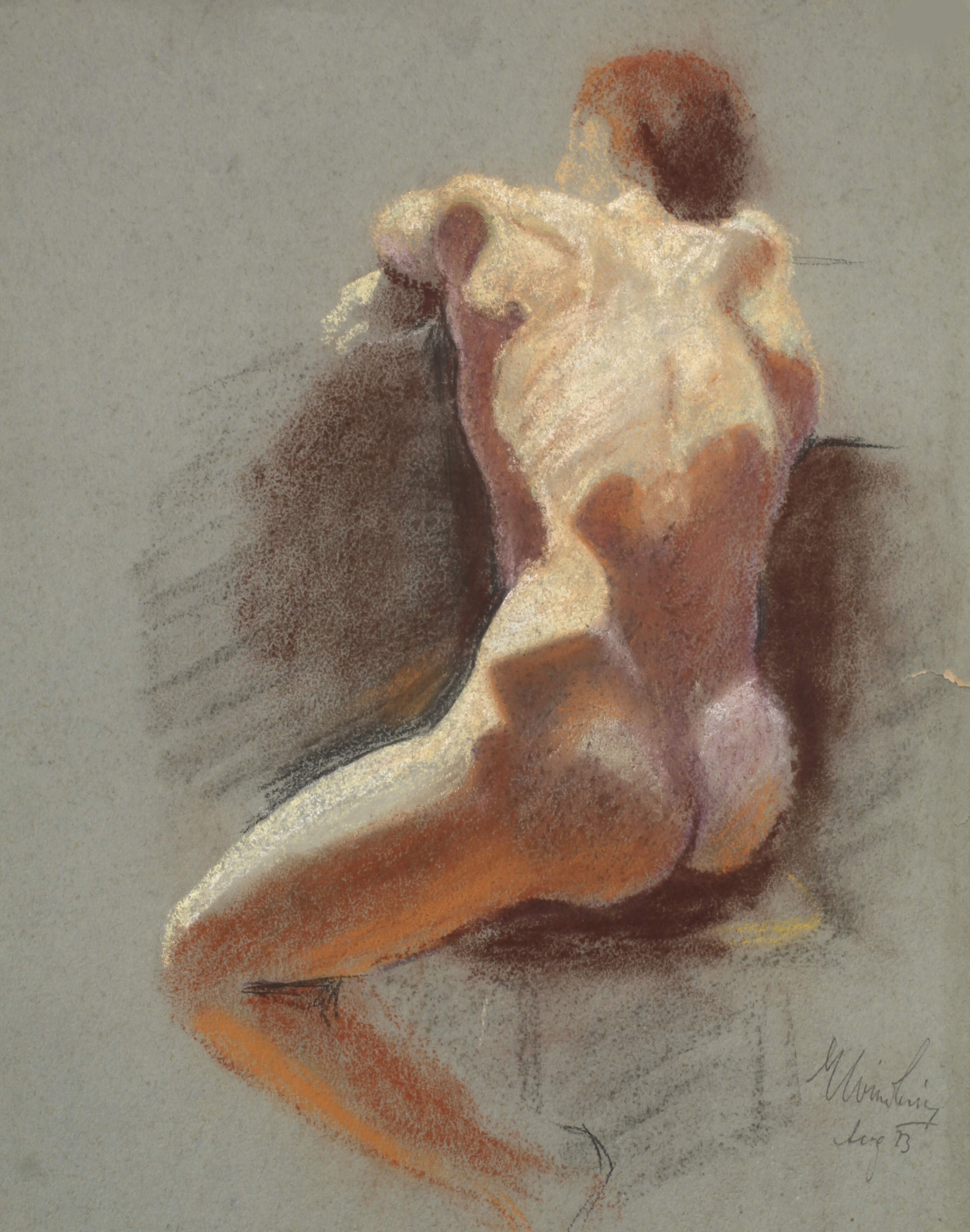 Sitzender Männerakt