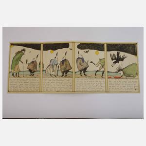 Horst Janssen, Drei Leporellos mit Zeichnungen