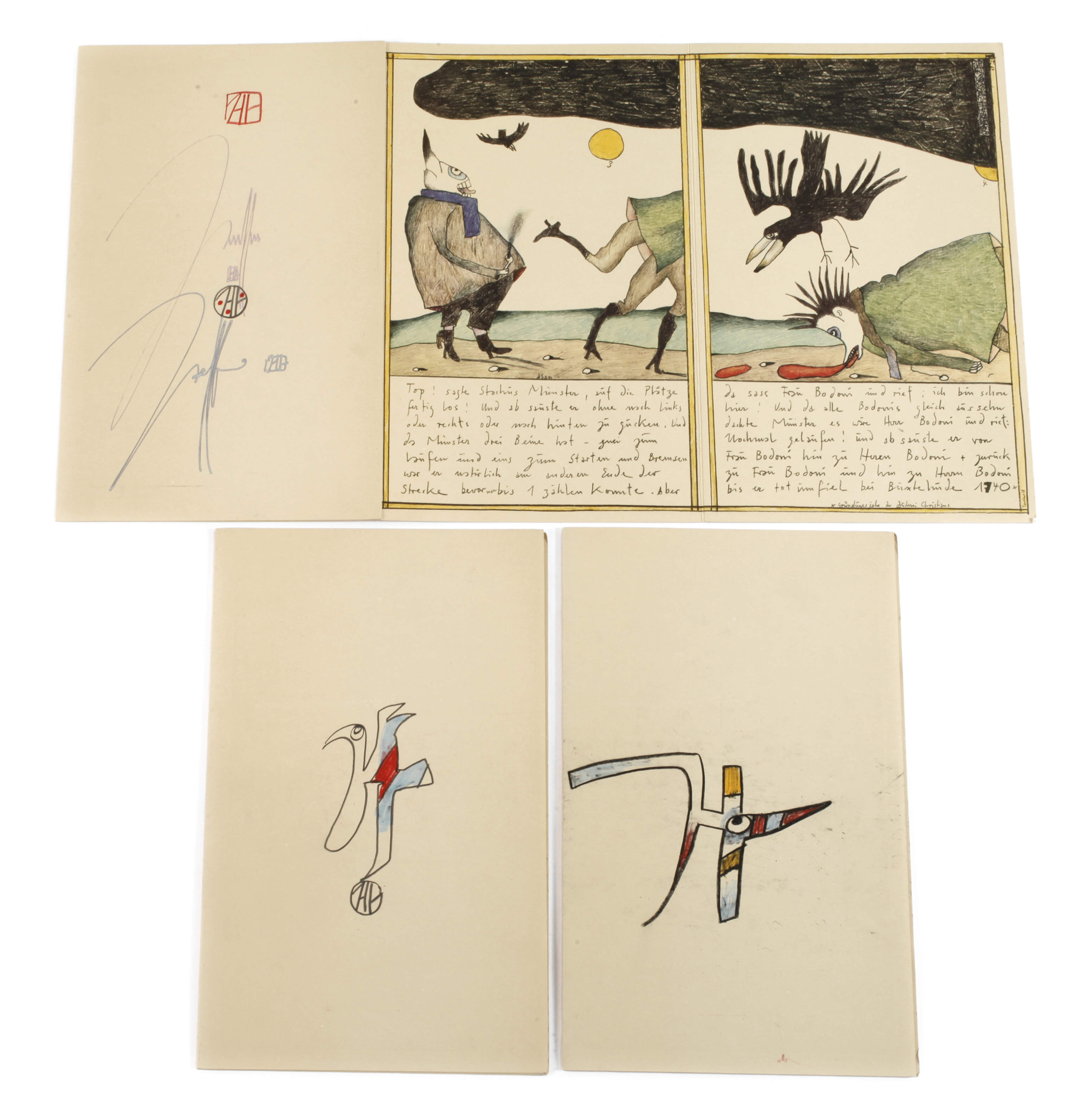 Horst Janssen, Drei Leporellos mit Zeichnungen