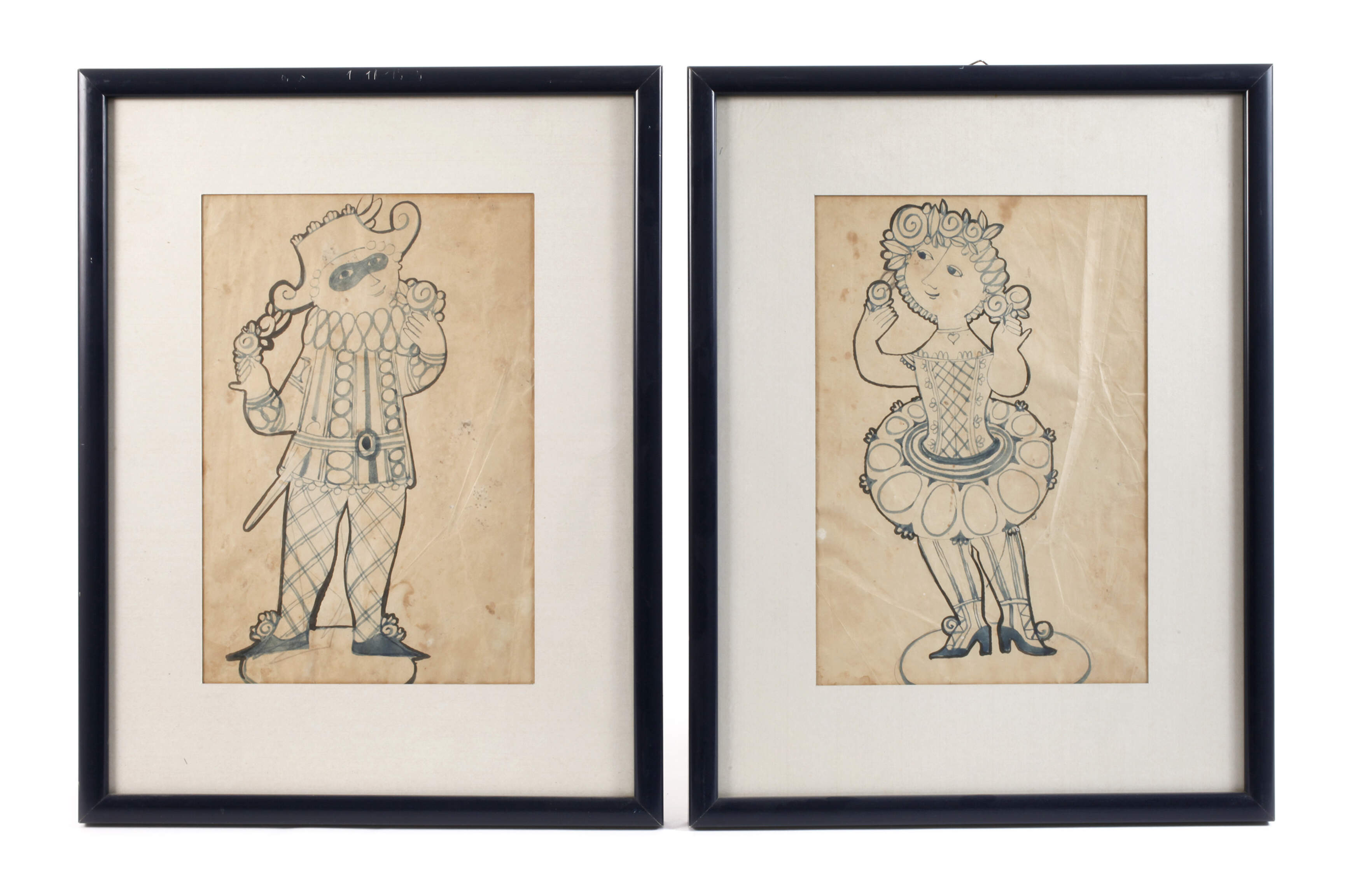 Bjørn Wiinblad, attr., Harlekin und Colombina