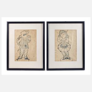 Bjørn Wiinblad, attr., Harlekin und Colombina