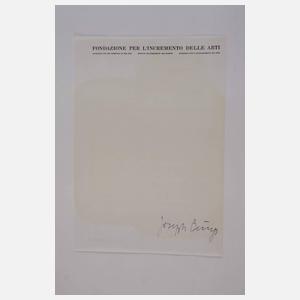 Josef Beuys, "Fettbrief"