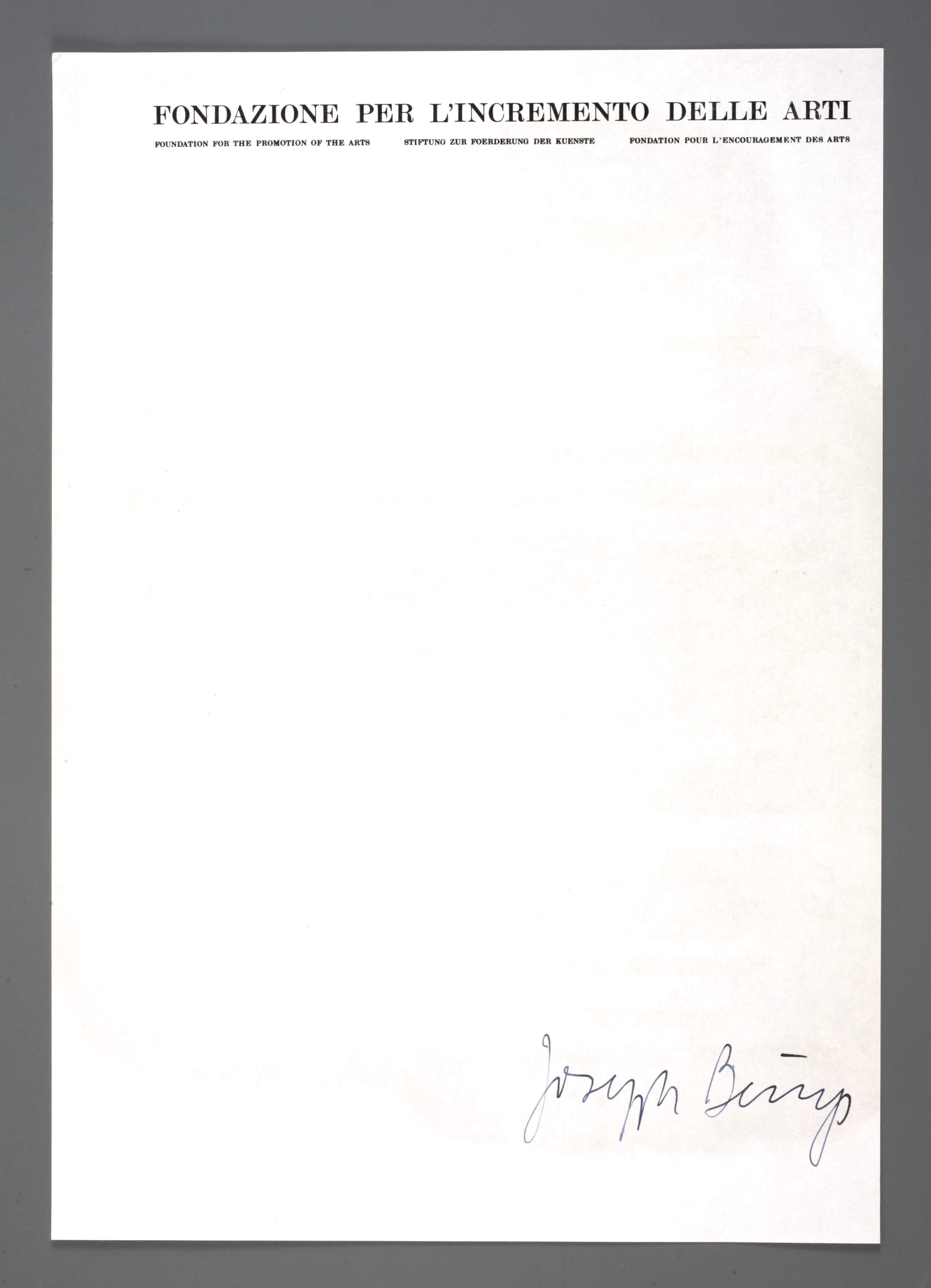 Josef Beuys, "Fettbrief"