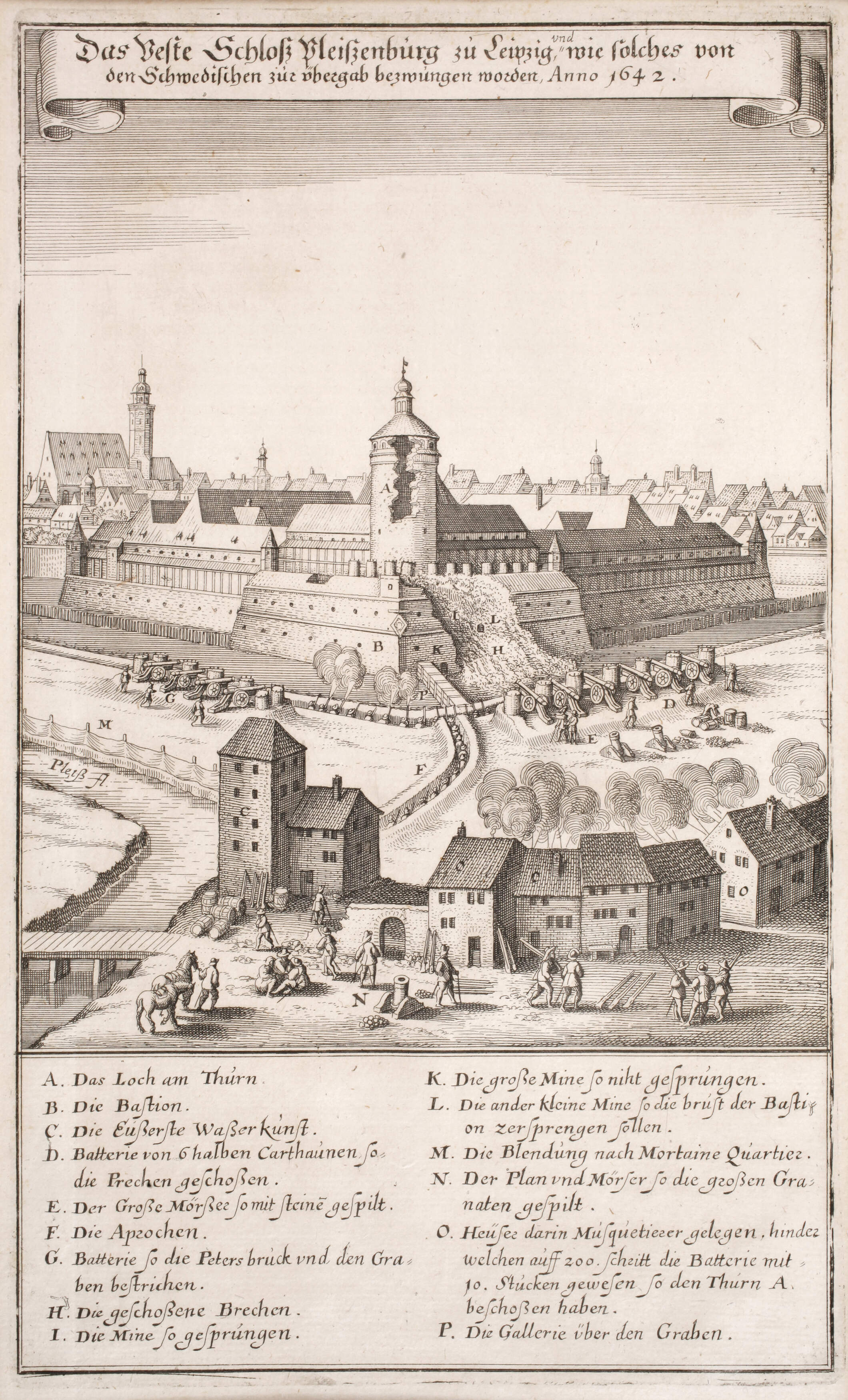 Matthäus Merian, Erstürmung der Pleißenburg Leipzig