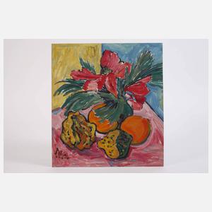 Fredo Bley, Stillleben mit Blumen und Früchten