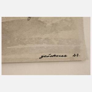 Hermann Glöckner, Stehender Rückenakt