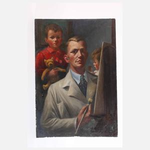 Walther Meinig, Selbstbildnis mit Kindern