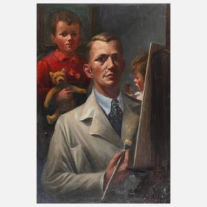 Walther Meinig, Selbstbildnis mit Kindern