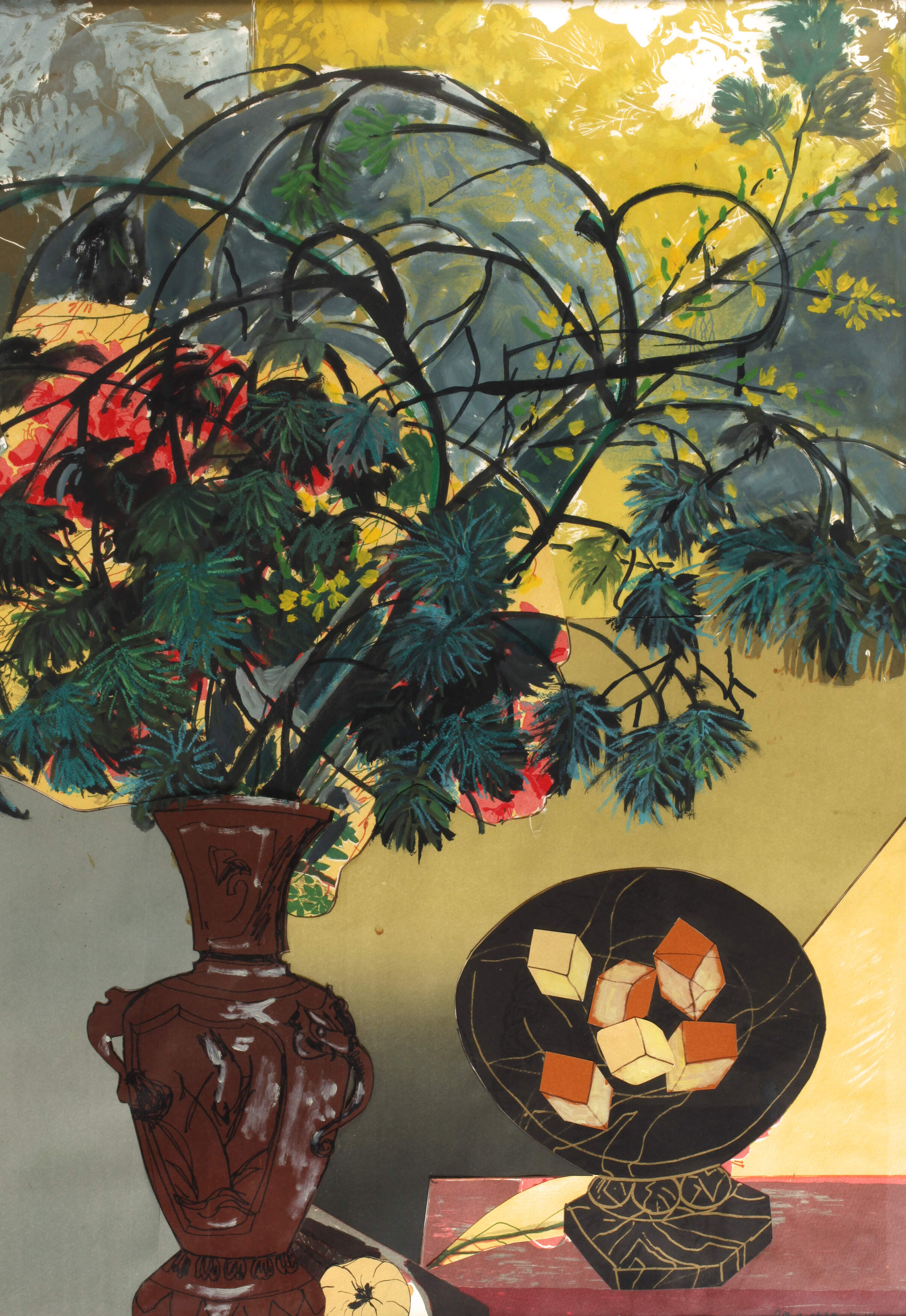 Horst Georg Skorupa, Stillleben mit Kiefernzweigen