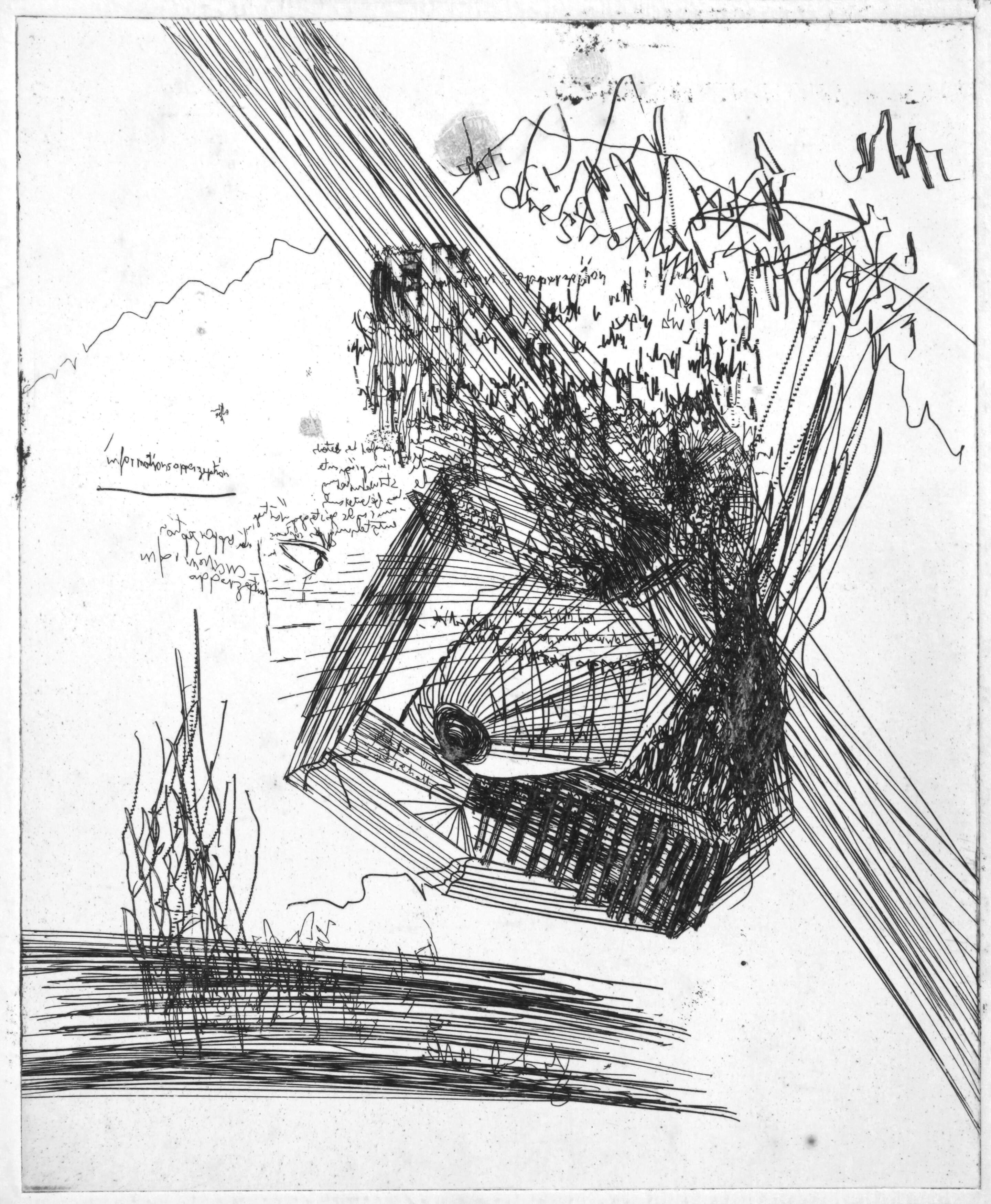 Carlfriedrich Claus, Komposition mit Schrift