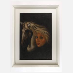 Manfred Leibl, Mädchenportrait mit Pferd