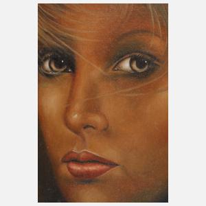 Manfred Leibl, Mädchenportrait mit Pferd