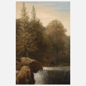 Allart van Everdingen, attr., Landschaft mit Wasserfall