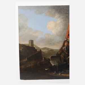 Begutachtung der Kriegsbeute im Soldatenlager