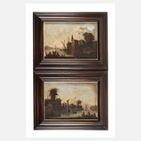 Paar spätbarocke Hafenszenen111