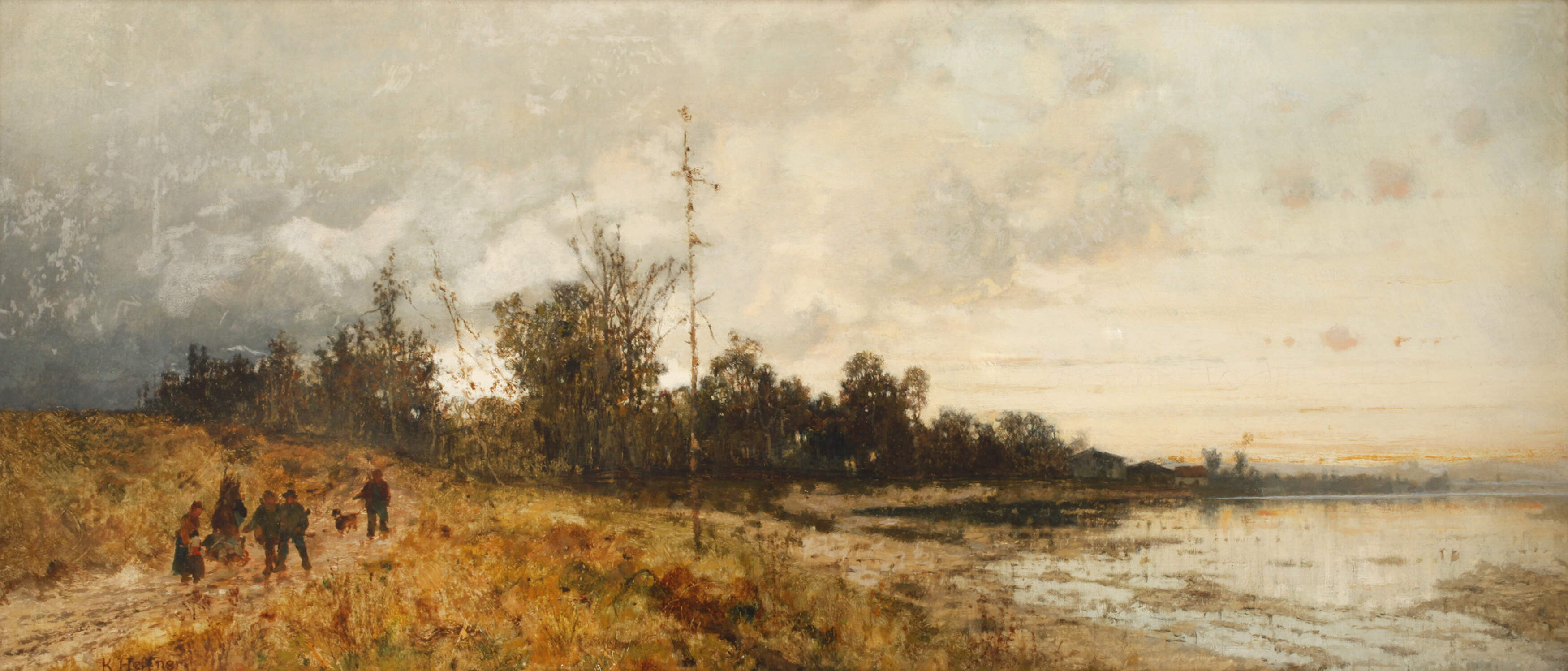 Karl Heffner, attr., Herbstliche Seelandschaft