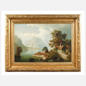 Eduard Hein, attr., Romantische Gebirgslandschaft