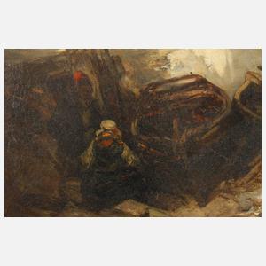 Charles Hoguet, Fischerboote am Strand