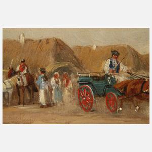 Ernö Lanyi, Ländliche Szene mit Kutsche