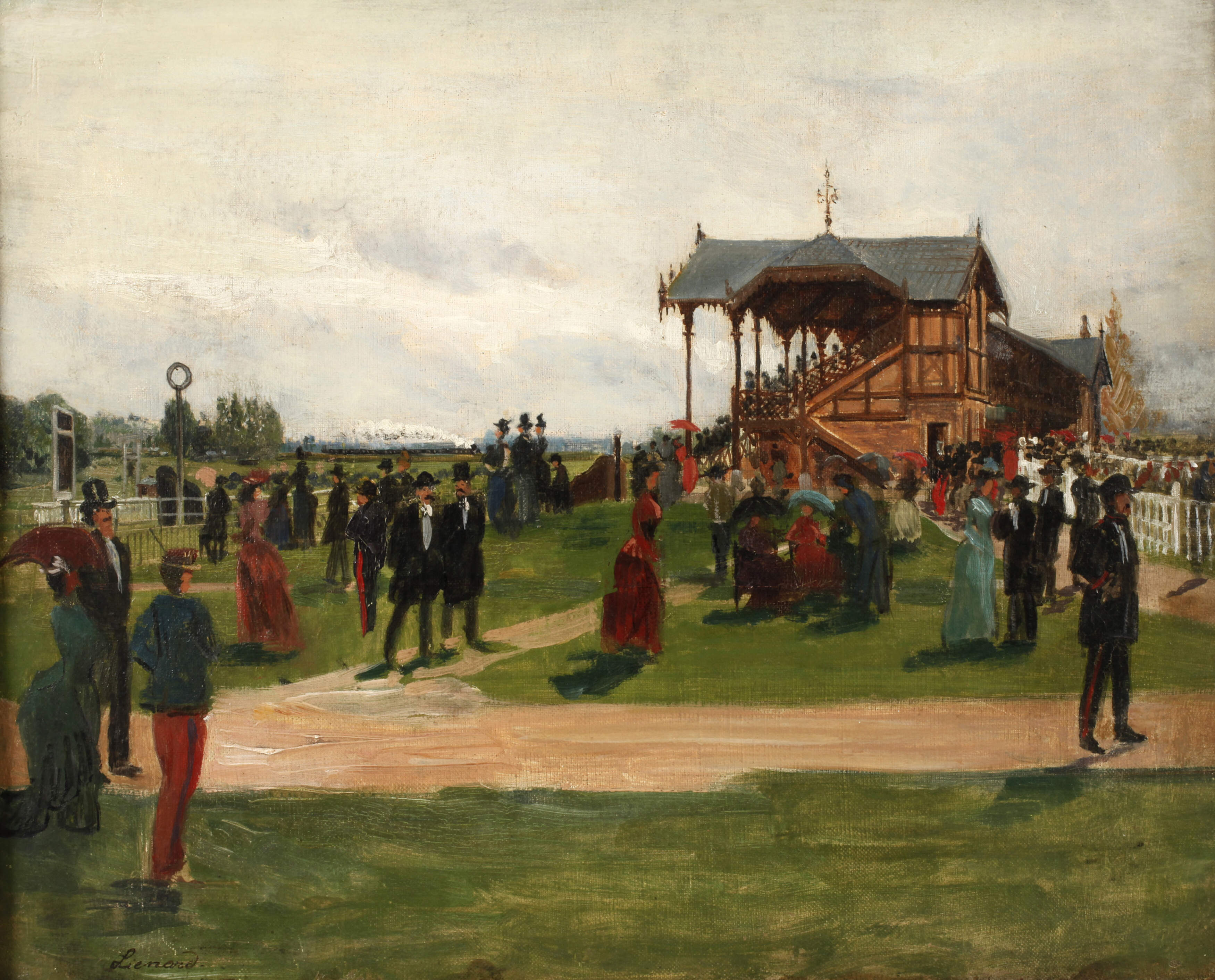 Lienard, Gesellschaft auf der Pferderennbahn