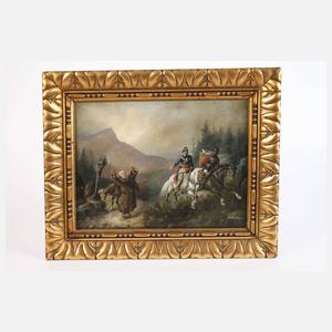 A. Mühlig, Mönch zwei Raubritter verfluchend