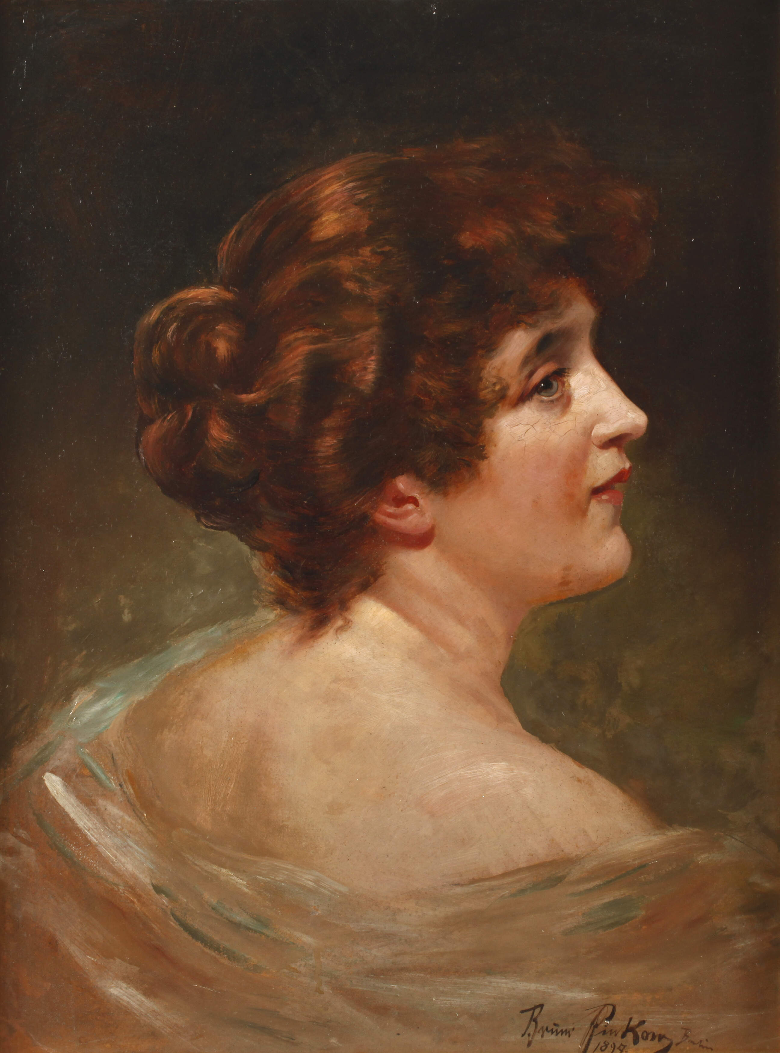 Bruno Pinkow, Schulterportrait einer Dame