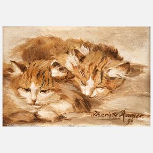 Henriette Ronner, Schlafende Katzen