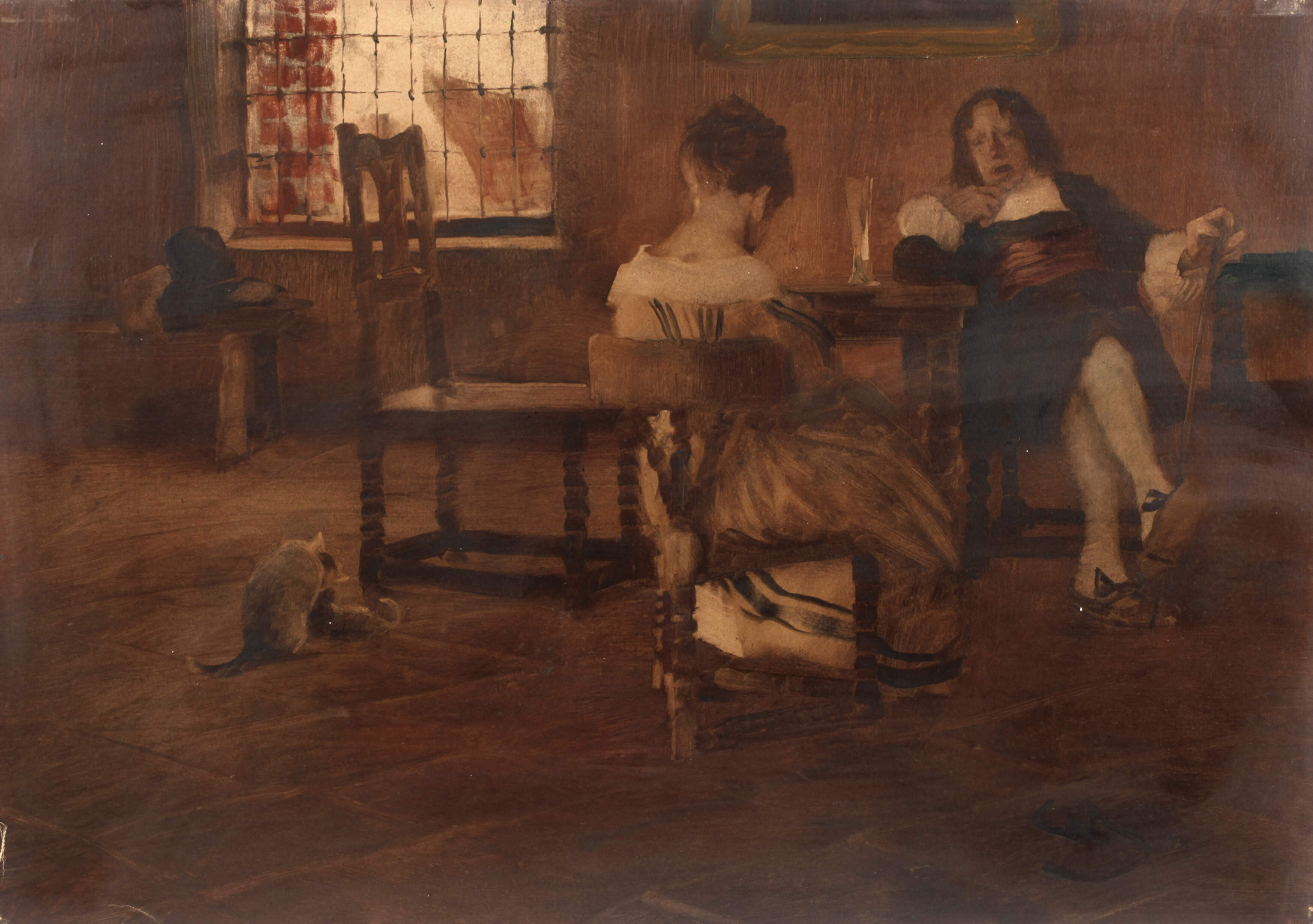 Wilhelm Schreuer, Galante Szene im Interieur