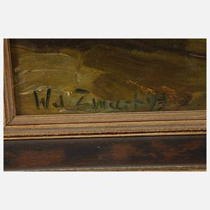 Willem de Zwart, attr., Bäuerin mit Kühen