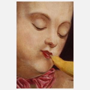 Dame mit gelbem Kanarienvogel