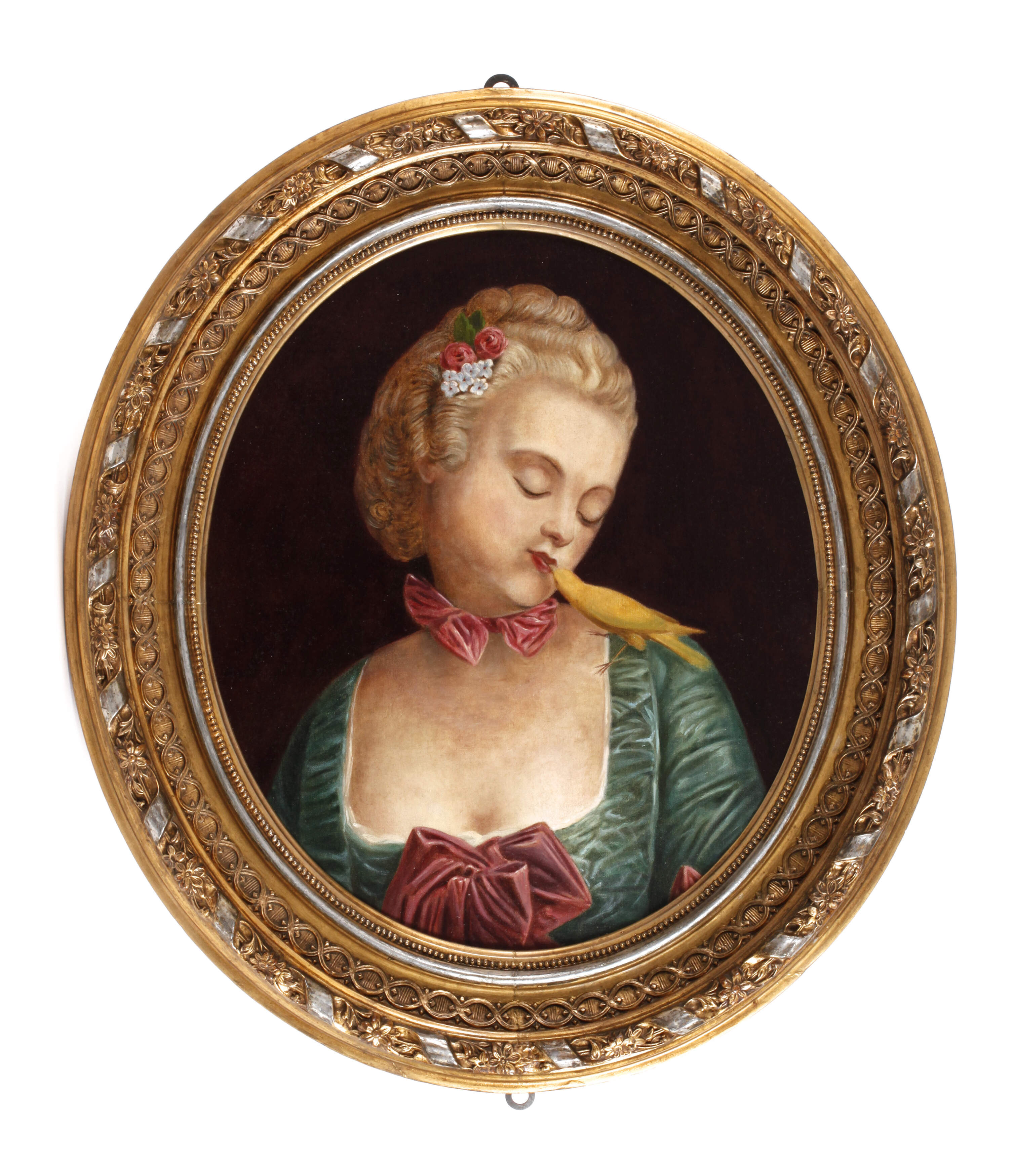 Dame mit gelbem Kanarienvogel