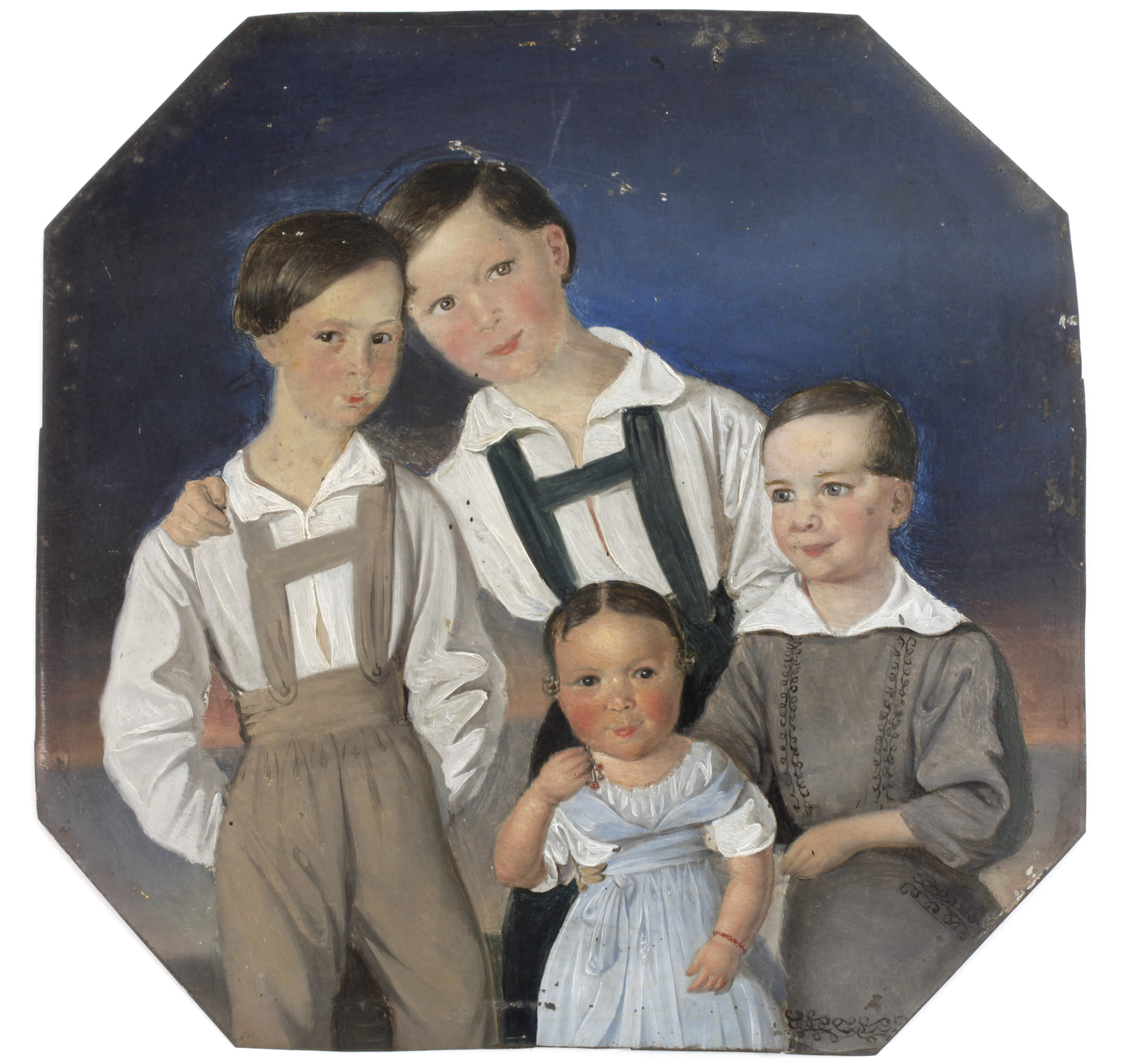 Biedermeierliches Geschwisterportrait