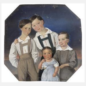 Biedermeierliches Geschwisterportrait