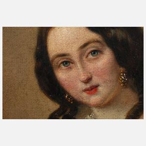 Biedermeierliches Portrait mit Frau und Kind