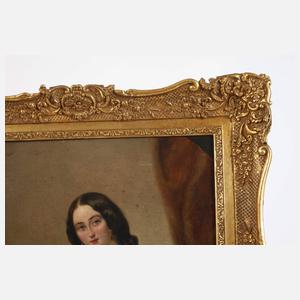 Biedermeierliches Portrait mit Frau und Kind