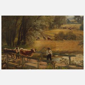 Süddeutsche Sommerlandschaft mit Fluss